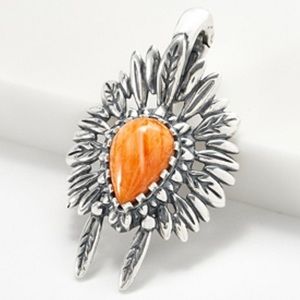 American West Silver & Gemstone Necklace Pendant